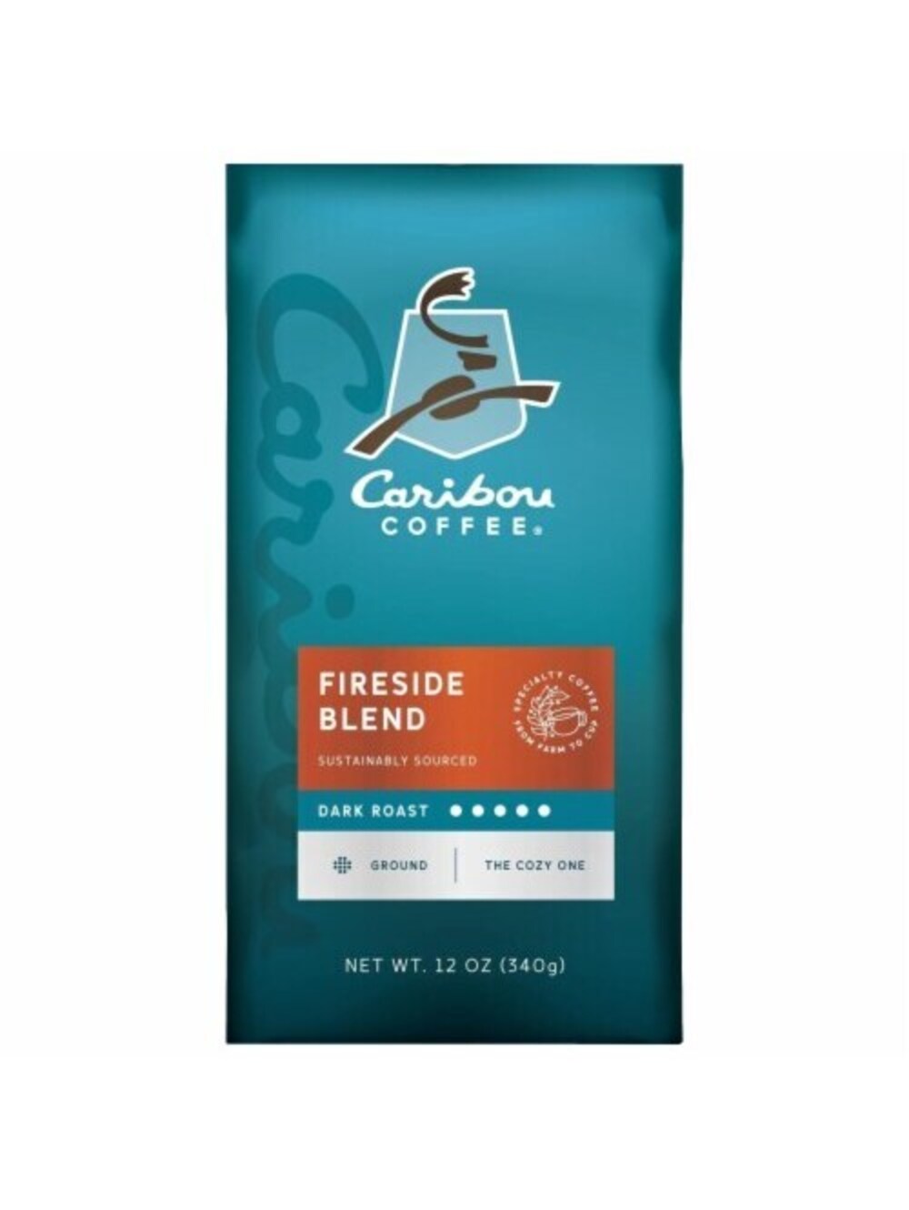 Caribou Coffee Fireside Blend Dark Roast Ground Coffee – 12 oz